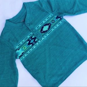 Aztec Print Long Sleeve Tee